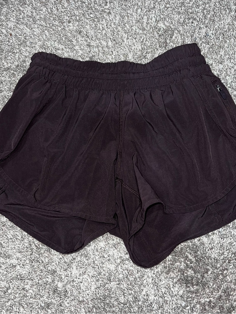 lululemon athletica Women's Tracker  Deep Purple Running Shorts with Zip Pocket